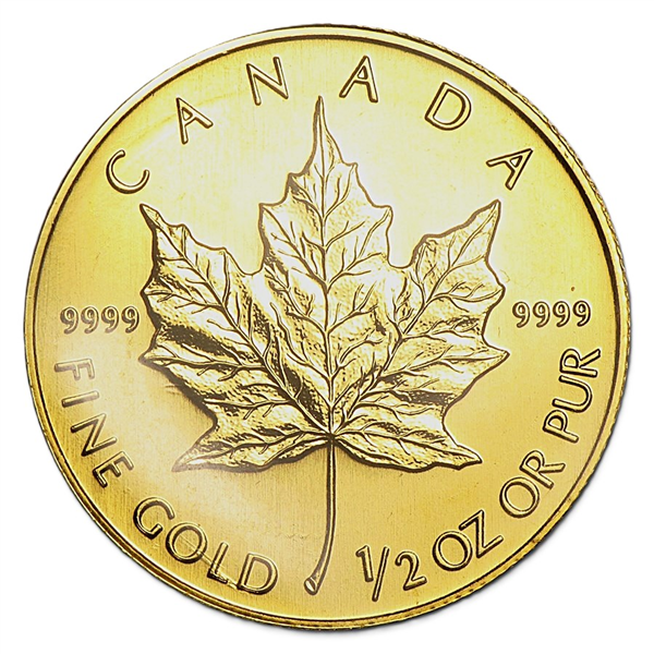 2021 1/2 oz Canada Maple Leaf .9999 Gold Coin BU